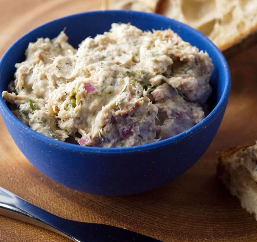 a bowl of smoked bluefish pate