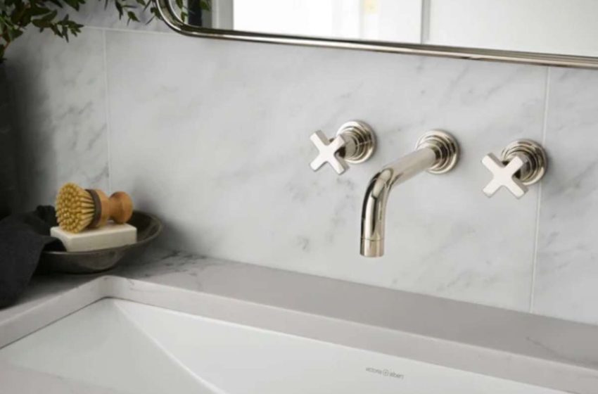 faucet mounted on wall