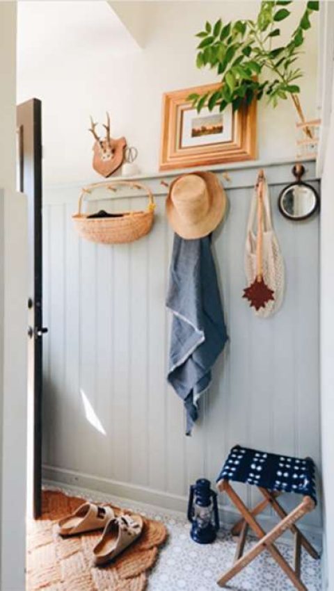Mudroom with beadboard
