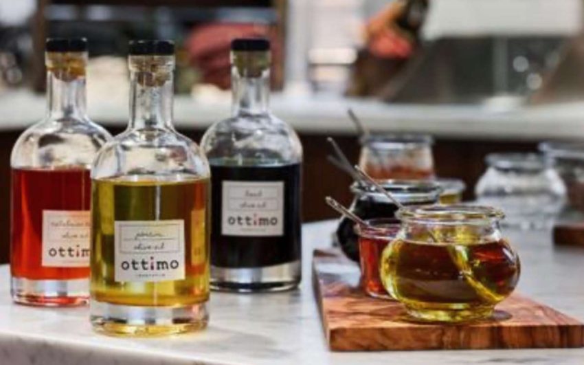 The types of products sold in the Napa Style catalog and store - bottles of oils and vinegars