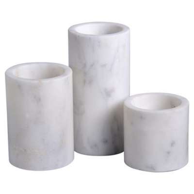 Classic White Round Marble Votive Candle Holders