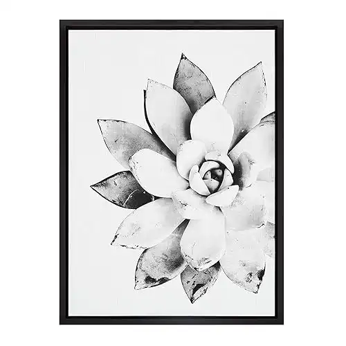 Black and White Modern Succulent Framed Print