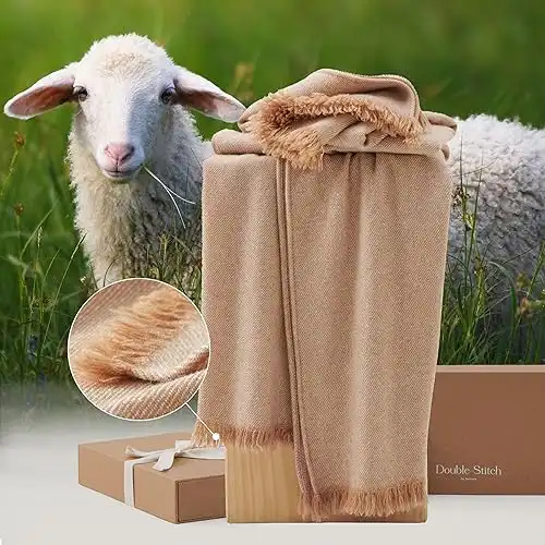 Double Stitch Cashmere Wool Throw