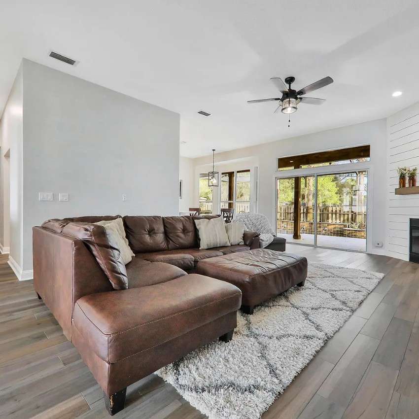My current living room with previous owners’ furniture