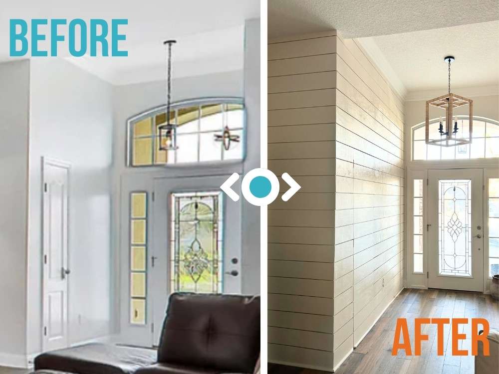 Pool Home Entryway Before and After